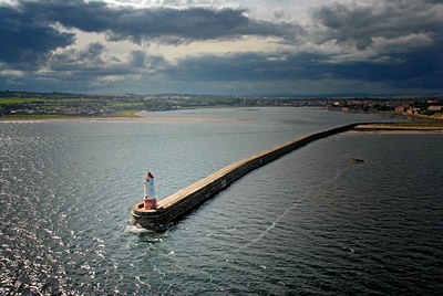 Berwick upon Tweed Lighthouse aerial photograph taken from a helicopter
