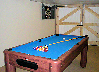 pool table and darts board